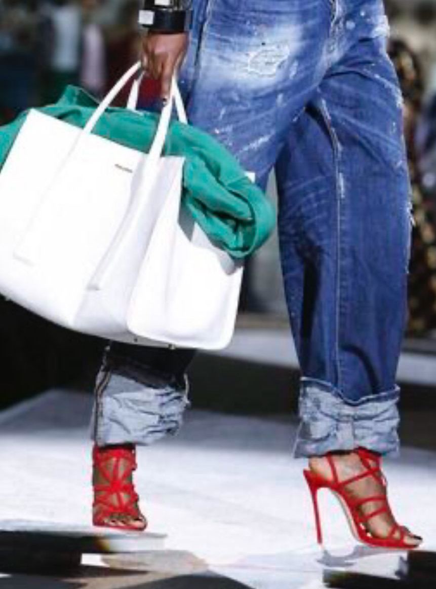 Mood reference: distressed denim with exaggerated cuffs